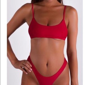 NWT Lahana Swim Red Luna Top (size small)